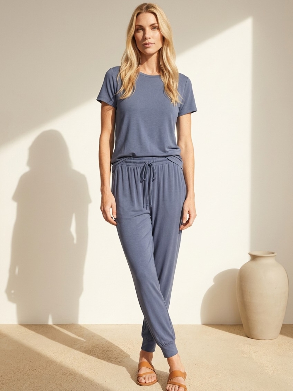Kindred Bravely Blue Joggers W/Comfortable Drawstring Waist M EUC (maternity)